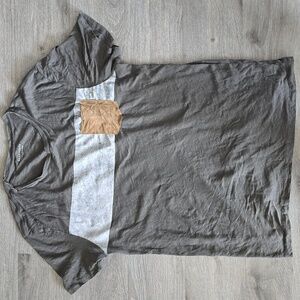 All Saints Gray and Tan Short Sleeve Tee